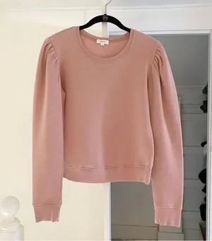 ALC Rayna Puff Sleeve Sweatshirt in Baby Pink Size S Retail $195 thumbnail 7
