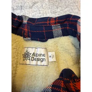 Alpine Design Women's Sherpa‎ Lined Flannel Full Zip Jacket Navy Red Cream NWT thumbnail 3