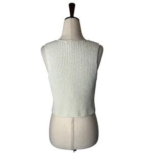 Urban‎ Outfitters Vest Women Medium Ivory Knit Demi Vest Top Streetwear Cropped thumbnail 3