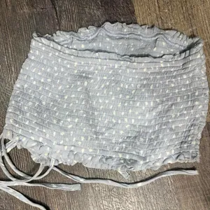 Abercrombie & Fitch blue polka dot halter‎ top Size S thumbnail 3