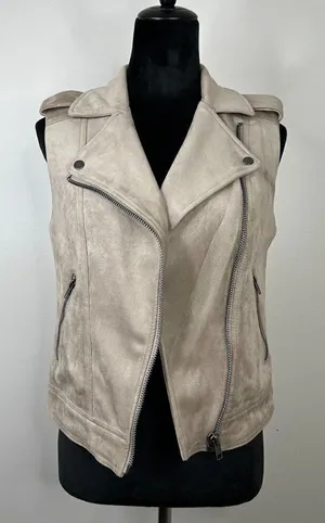 Philosophy Faux Suede/Leather Zip Front Vest‎ Size Small thumbnail 1