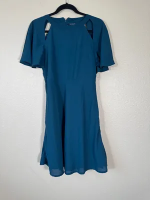 Tokyo Talkies Blue Mini Dress Womens S Anthropologie Cut Outs Retro Fit Flare thumbnail 10