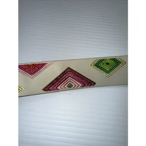 Unique Desigual Authentic White‎ Brightly Embroidered Belt Boho thumbnail 9