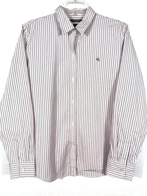Lauren Ralph Lauren Womens Large Non-Iron Pink Black Striped Button Down Shirt thumbnail 6