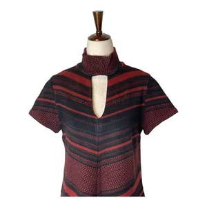 Amanda Uprichard Black And‎ Red Knit Keyhole Mock Neck Sweater Dress Size M thumbnail 3