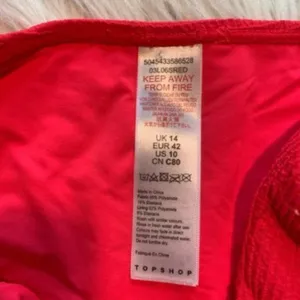 Topshop Women's Size 10 Red Crinkle High Rise Tie Bikini Bottoms‎ Stretch thumbnail 7
