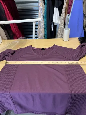DB Sunday Purple Mixed‎ Knit V-Neck 3/4 Sleeve Top Size M thumbnail 8