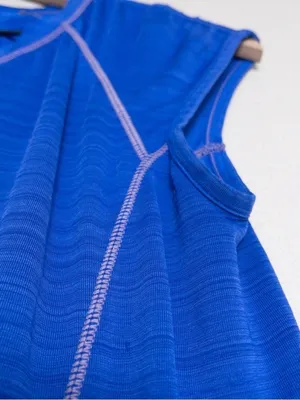 Athleta Pacifica Illume UPF Tank S Royal Blue Sleeveless Front Zip thumbnail 3