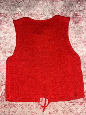 Tie front knit top Red Size L thumbnail 3