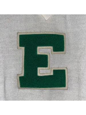 Vintage Cheer Letterman’s Sweater E College Sports Team E Green V Neck sweater thumbnail 4