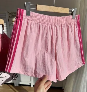Unbranded Pink Athletic Shorts Dark Pink Side Stripes thumbnail 1