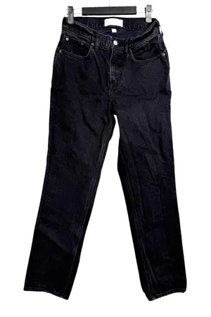 Abercrombie & Fitch Curve Love The '90s Straight Mid Rise Black Jeans 25 Short thumbnail 1
