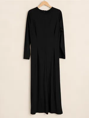 ELOQUII Black Ruched Draped Long Sleeve Maxi Dress Size 18 NWT thumbnail 3