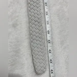 Ralph Lauren White Braided Cord Belt Silver Buckle Trim Size 44 inches thumbnail 10
