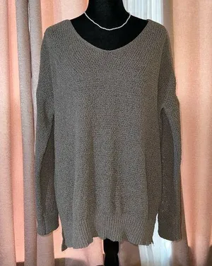 Listicle Size M Beige Loose Knit Oversized Sweater thumbnail 1