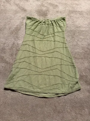 PrettyLittleThing Olive Green Strapless Mini Dress – Size 10 thumbnail 3