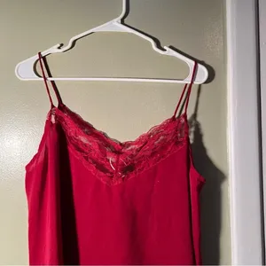 Boohoo Plus Women's Size 14 Lace‎ Trim Woven Cami Top Fuschia Pink Red V-Neck thumbnail 4