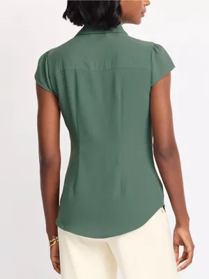 Montgomery Post Lilli Airette Blouse Green Medium NWT STITCH FIX thumbnail 2