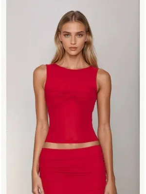 Runaway The Label Meila Top in Cherry Medium Womens Sleeveless Tank thumbnail 9