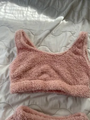 Size Small Furry Short Set Pink thumbnail 5