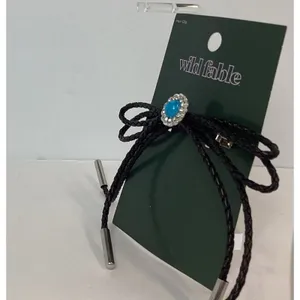 Black Bow Hair Clip with Blue Gem Accent Coquette Chic Accessory Wild Fable NWT thumbnail 3