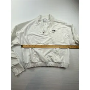 Gymshark Training Pippa 1/4 Zip Pullover White Cropped Top L thumbnail 5