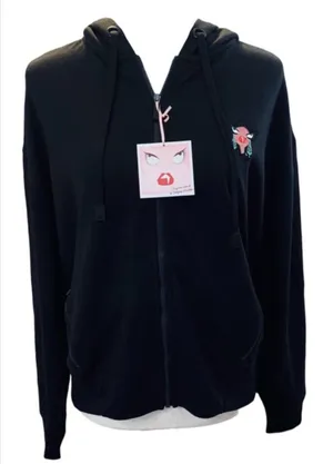 BADGLEY MISCHKA Black Avant Gard Zip Up Hoodie Size Large thumbnail 6