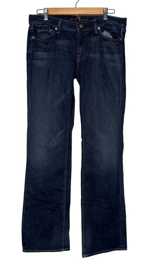 7 For All‎ Mankind Bootcut Jeans Women 31 Dark Wash Excellent Made in USA thumbnail 1
