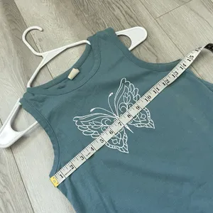 Urban Outfitters Tank Top organic butterfly tie-back crop womens Blue (medium) thumbnail 4