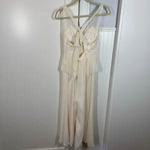 Anthropologie BHLDN Hitherto 100% silk bridal ivory jumpsuit flowy beach coastal thumbnail 7