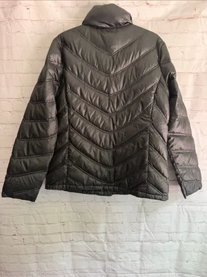 Kenneth Cole Reaction Women's Black Quilted Chevron Puffer Jacket Size Medium thumbnail 3
