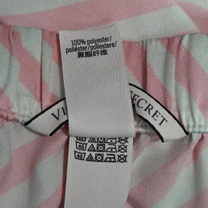 Victoria's Secret Silky Satin Lounge Pink White Stripe Pajama Pant Large thumbnail 3