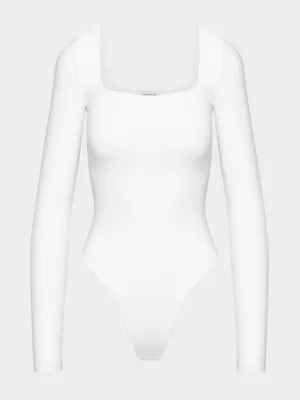 Aritzia Babaton Contour Squareneck Bodysuit White 2XS thumbnail 1