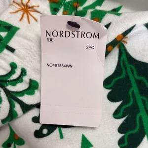 Nordstrom Green Evergreen Tree Patterned Fleece Pajama Set Size 1X NWT‎ thumbnail 5