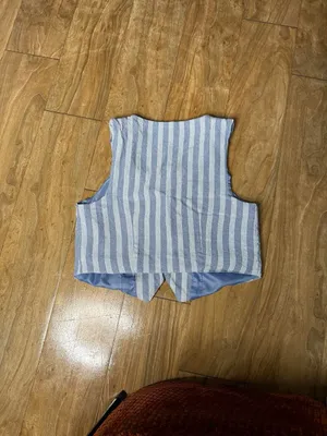 Hippie Rose Blue and White Striped Vest thumbnail 2