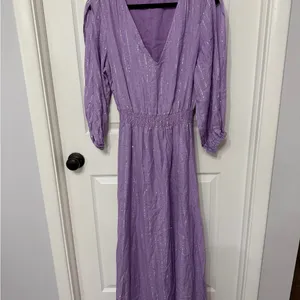 SUNDRESS Laura‎ Maxi Dress in lavender purple with stripe sequin detail XS/S thumbnail 2