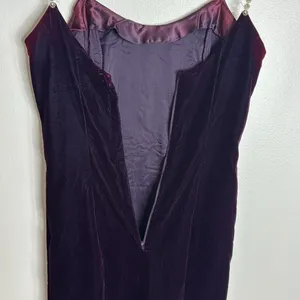 Vtg‎ Jessica McClintock ladies velvet purple dress beaded straps size 7/8 90s thumbnail 11