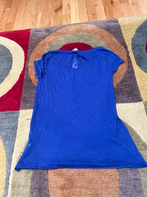 Aeropostale NWT Y2K Vintage Short Sleeve Henley Top Thin Burnout Purple Medium thumbnail 4