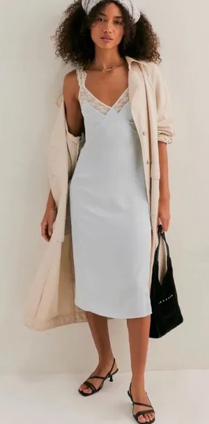 Free People Tell Me Why Satin Slip Dress thumbnail 1