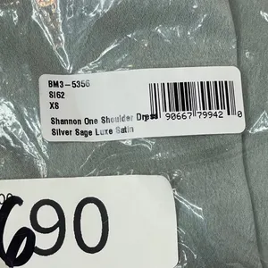 Show Me Your‎ MuMu NWT Shannon One Shoulder Dress Light Green Silver Satin Sz XS thumbnail 5