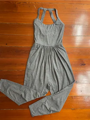 Halara Backless U Neck Twisted Harem Gray Jumpsuit w Pockets Sz M 💚🎀 thumbnail 10