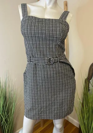 Hollister Gingham Dress Medium Black White thumbnail 1