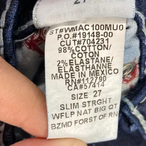 True Religion Jeans Slim Straight Dark Wash Denim Women's Size‎ 27 thumbnail 11