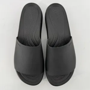 Crocs Brooklyn Slide Low Wedge Sandal Black Women 8 Platform Y2K Slip On Chunky thumbnail 3