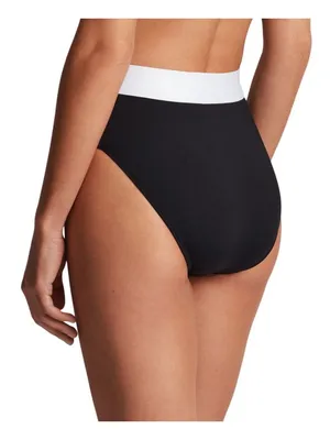 NWT Lauren Ralph Lauren Womens Banded High-Waist Swimsuit Bikini Bottoms Black 4 thumbnail 2