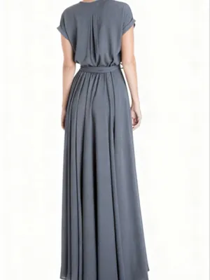 MEGHAN Los Angeles Jasmine Maxi Dress NWT Women’s Sz XL Gray Wrap 👽🧡 thumbnail 4