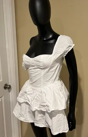 Ruffle Mini Skirt Corset Dress Mini Dress Off Shoulders Dress Slim Dress Summer thumbnail 1