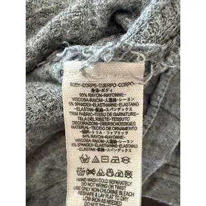 We The Free Free People Womens‎ Grey Waffle Knit V-Neck Raw Edge Top Size M 3397 thumbnail 5