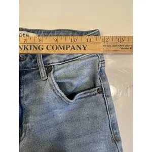 Hidden Happi High Rise Flare Jeans Size 24 Blue Light Wash Denim Stretch Raw Hem thumbnail 5