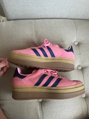 Pink and blue adidas gazelles  thumbnail 4